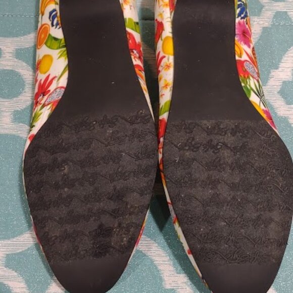SOFT STYLE HUSH PUPPIES LOW HEEL PUMP TROPICAL FRUIT PRINT SUMMER SIZE 7 1/2 - Picture 5 of 11